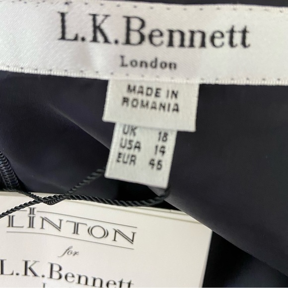 NWT LK Bennet Danna Red Tweed Skirt with Fringe Work Office Professional - Picture 6 of 8